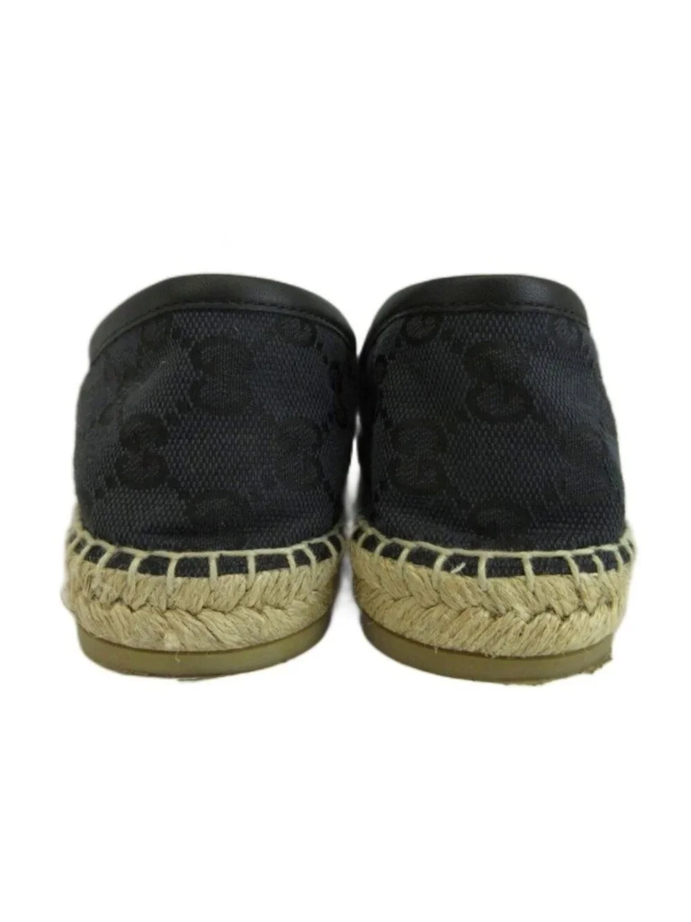 Gucci GG Canvas Espadrille Slip-on Flat Shoes All Over Print Navy Beige
